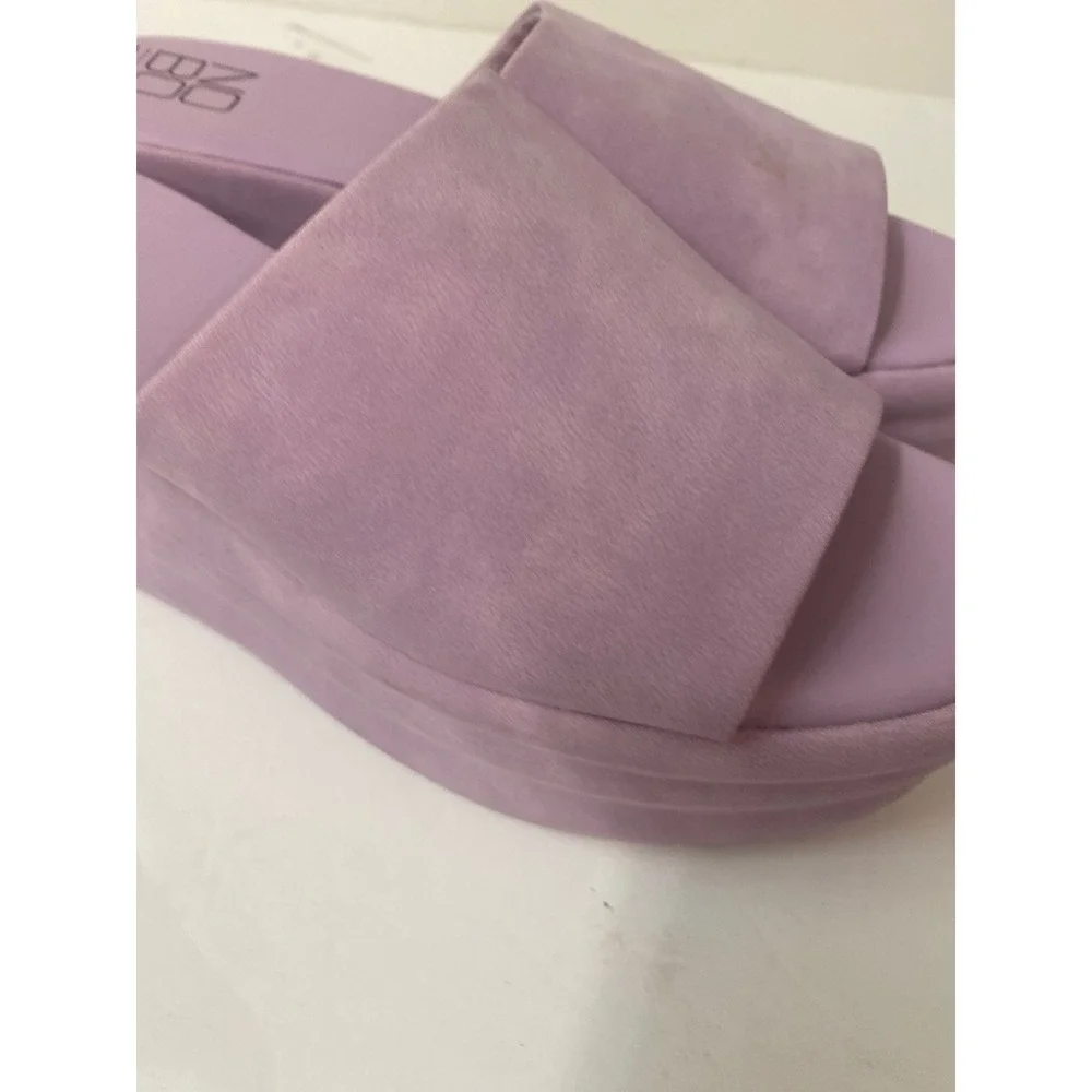 No Boundaries Lavender Purple Platform Slide Sandals Sz 6‎ Faux Suede Y2K